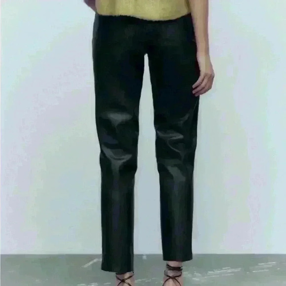Zara Faux Leather Mom Fit Pants - Picture 5 of 15